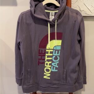 The North Face Men's Hoodie in Gray with Multicolor Logo